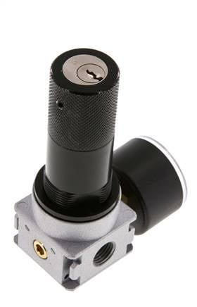 Pressure Regulator G1/4'' 600 l/min 0.1-3.0bar/1-44psi Zinc Die-Cast 40 mm Pressure Gauge Cylinder Lock Multifix 0