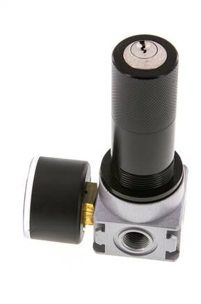 Pressure Regulator G1/4'' 600 l/min 0.2-6.0bar/3-87psi Zinc Die-Cast 40 mm Pressure Gauge Cylinder Lock Multifix 0