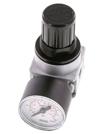 Pressure Regulator G1/8'' 600 l/min 0.2-6.0bar/3-87psi Zinc Die-Cast 40 mm Pressure Gauge Multifix 0