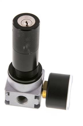 Pressure Regulator G1/4'' 600 l/min 0.2-6.0bar/3-87psi Zinc Die-Cast 40 mm Pressure Gauge Cylinder Lock Multifix 0