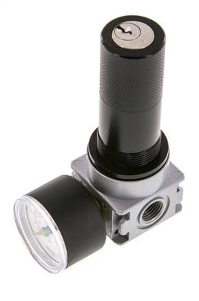 Pressure Regulator G1/4'' 600 l/min 0.2-6.0bar/3-87psi Zinc Die-Cast 40 mm Pressure Gauge Cylinder Lock Multifix 0