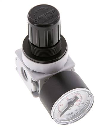 Pressure Regulator G1/4'' 700 l/min 0.2-6.0bar/3-87psi Air Water PA 40 mm Pressure Gauge Multifix 0