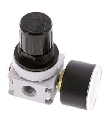 Pressure Regulator G1/4'' 700 l/min 0.2-6.0bar/3-87psi Air Water PA 40 mm Pressure Gauge Multifix 0