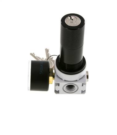 Pressure Regulator G1/4'' 700 l/min 0.1-3.0bar/1-44psi Air Water PA 40 mm Pressure Gauge Cylinder Lock Multifix 0