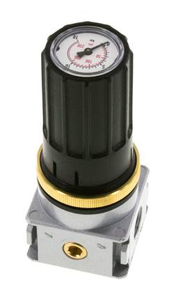Pressure Regulator G1/4'' 1450 l/min 0.5-10.0bar/7-145psi Zinc Die-Cast Knob with Gauge Multifix 0