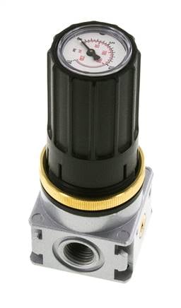Pressure Regulator G1/4'' 1450 l/min 0.5-10.0bar/7-145psi Zinc Die-Cast Knob with Gauge Multifix 0