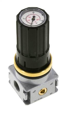 Pressure Regulator G1/4'' 1450 l/min 0.5-10.0bar/7-145psi Zinc Die-Cast Knob with Gauge Multifix 0
