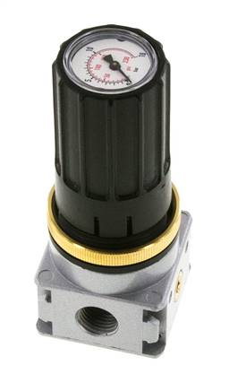 Pressure Regulator G1/4'' 1450 l/min 0.5-10.0bar/7-145psi Zinc Die-Cast Knob with Gauge Multifix 0