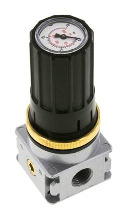 Pressure Regulator G1/4'' 1450 l/min 0.5-10.0bar/7-145psi Zinc Die-Cast Knob with Gauge Multifix 0