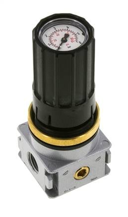 Pressure Regulator G1/4'' 1450 l/min 0.1-3.0bar/1-44psi Zinc Die-Cast Knob with Gauge Multifix 0