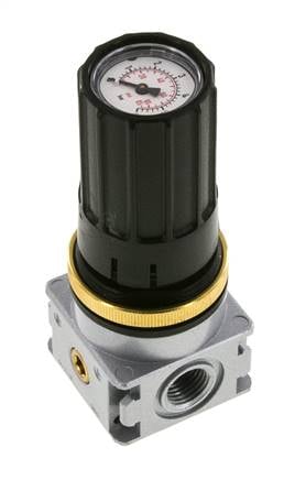 Pressure Regulator G1/4'' 1450 l/min 0.1-3.0bar/1-44psi Zinc Die-Cast Knob with Gauge Multifix 0