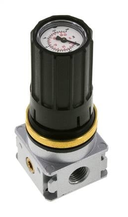 Pressure Regulator G1/4'' 1450 l/min 0.1-3.0bar/1-44psi Zinc Die-Cast Knob with Gauge Multifix 0