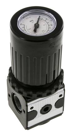 Pressure Regulator G3/8'' 2100 l/min 0.5-10.0bar/7-145psi Zinc Die-Cast Knob with Gauge Multifix 1