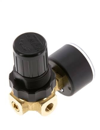 Pressure Regulator G1/4'' 330 l/min 0.1-3.0bar/1-44psi Air Water Brass Standard 0