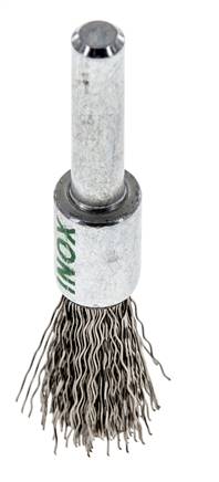 End Wire Brush 12 mm 6 mm Shaft Stainless Steel Wire 0.3 mm Corrugated