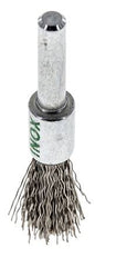 End Wire Brush 12 mm 6 mm Shaft Stainless Steel Wire 0.3 mm Corrugated