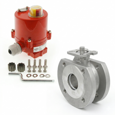 DN20 PN40 1-Piece 2-Way Electric Stainless Steel Flanged Ball Valve 24 V AC/DC