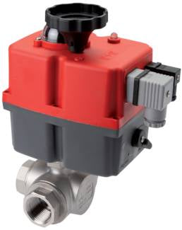 G1'' T-port 24-240V AC/DC Modulating 3-Way brass Ball valve