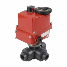 G1-1/2'' L-Bore 3-Way PVC Modulating Electric Ball Valve 24 V AC/DC