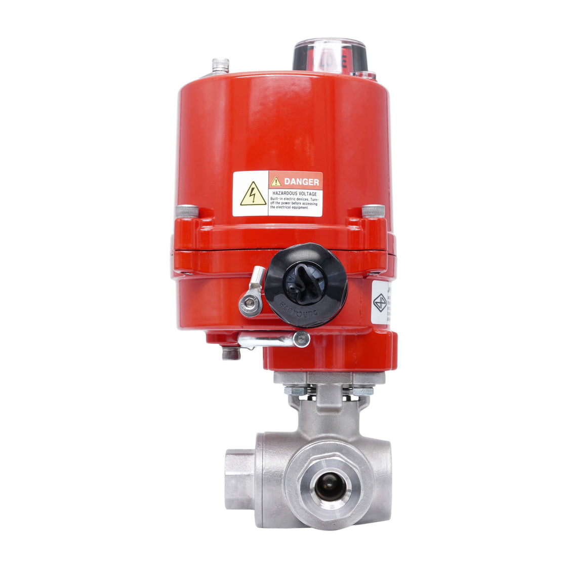 Rp 1/4'' L-Port 3-Way Stainless Steel Electric Ball Valve 100-240V AC