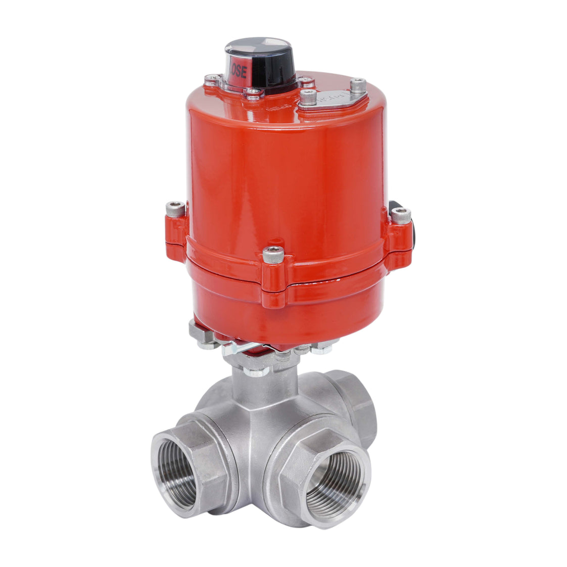Rp 1'' T-Port 3-Way Stainless Steel Electric Ball Valve 230 V AC