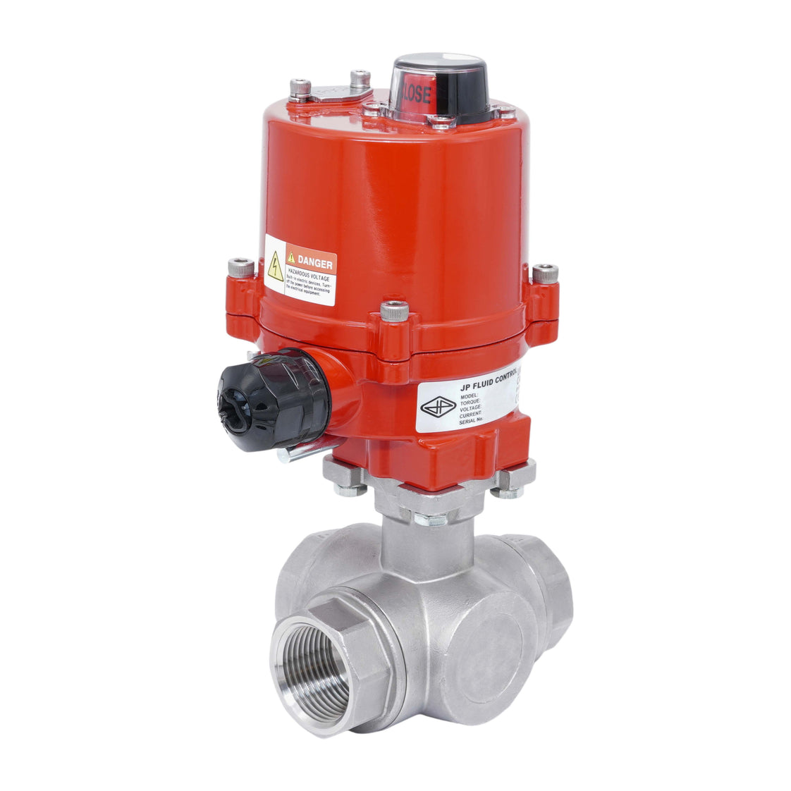 Rp 1'' T-Port 3-Way Stainless Steel Electric Ball Valve 12 V AC/DC