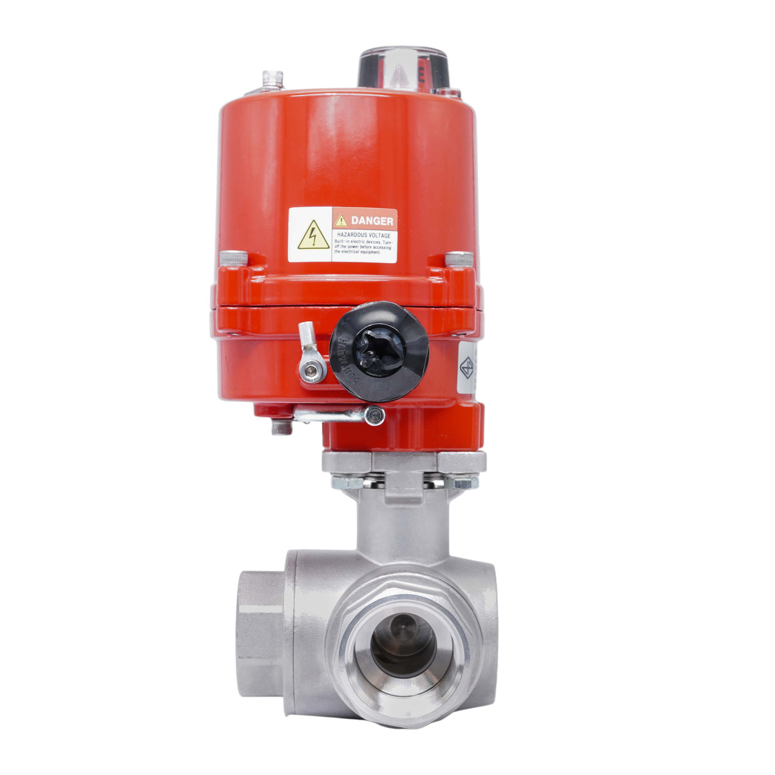 Rp 1'' T-Port 3-Way Stainless Steel Electric Ball Valve 230 V AC