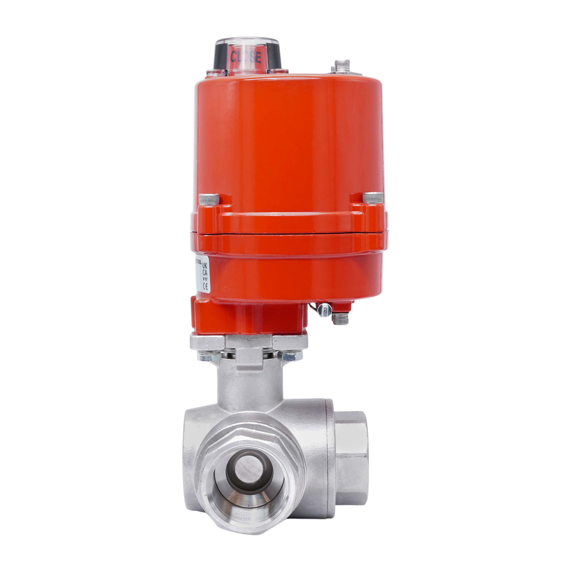 Rp 3/4'' L-Port 3-Way Stainless Steel Electric Ball Valve 100-240V AC