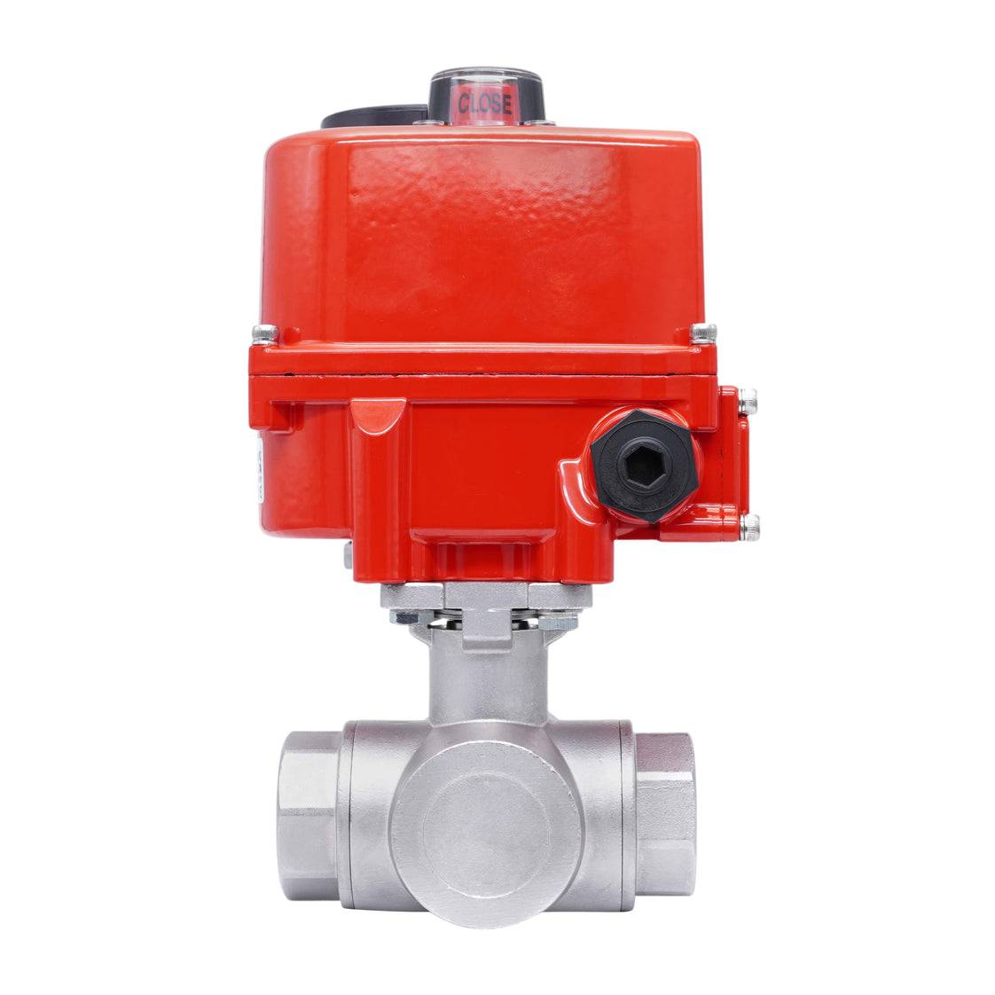 Rp 1 1/4'' 3-Way Stainless Steel Electric Ball Valve L-port 24 V AC/DC