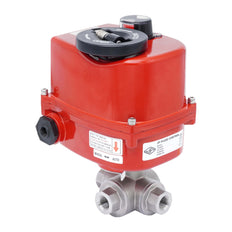 Rp 1'' T-Port 3-Way Stainless Steel Modulating Electric Ball Valve 24 V AC/DC