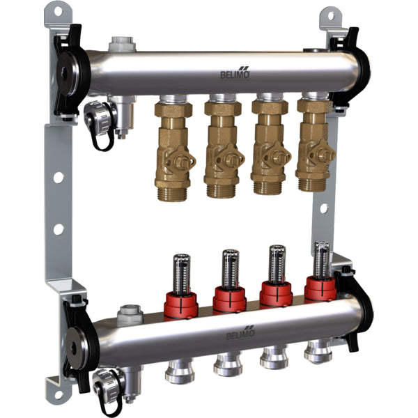Belimo Manifold 4 x Zone Valves 24VAC/DC 75s 2-10V 1Nm IP40 Terminal EM-ECQ-04F/CQ24A-SR-T
