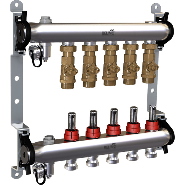 Belimo Manifold 5 x Zone Valves 100-240VAC 75s 2/3-point 1Nm IP40 Terminal EM-ECQ-05F/CQ230A-T