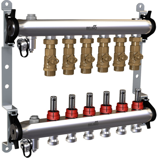 Belimo Manifold 6 x Zone Valves 100-240VAC 75s 2/3-point 1Nm IP40 EM-ECQ-06F/CQ230A