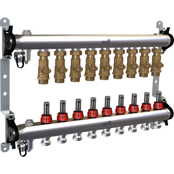 Belimo Manifold 9 x Zone Valves 24VAC/DC 75s MP-Bus 1Nm IP40 EM-ECQ-09F/CQ24A-MPL