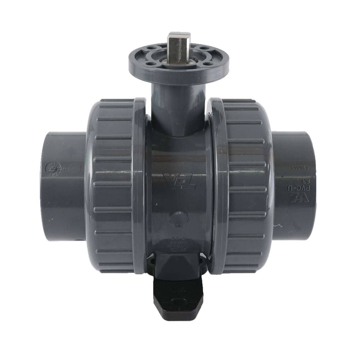 63mm 2-Way PVC Ball Valve ISO-Top Socket - 614 - VDL