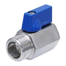 G 3/8'' M/F 2-Way Stainless Steel Mini Ball Valve 69 bar PTFE - TamesonPRO 1113-038-MF
