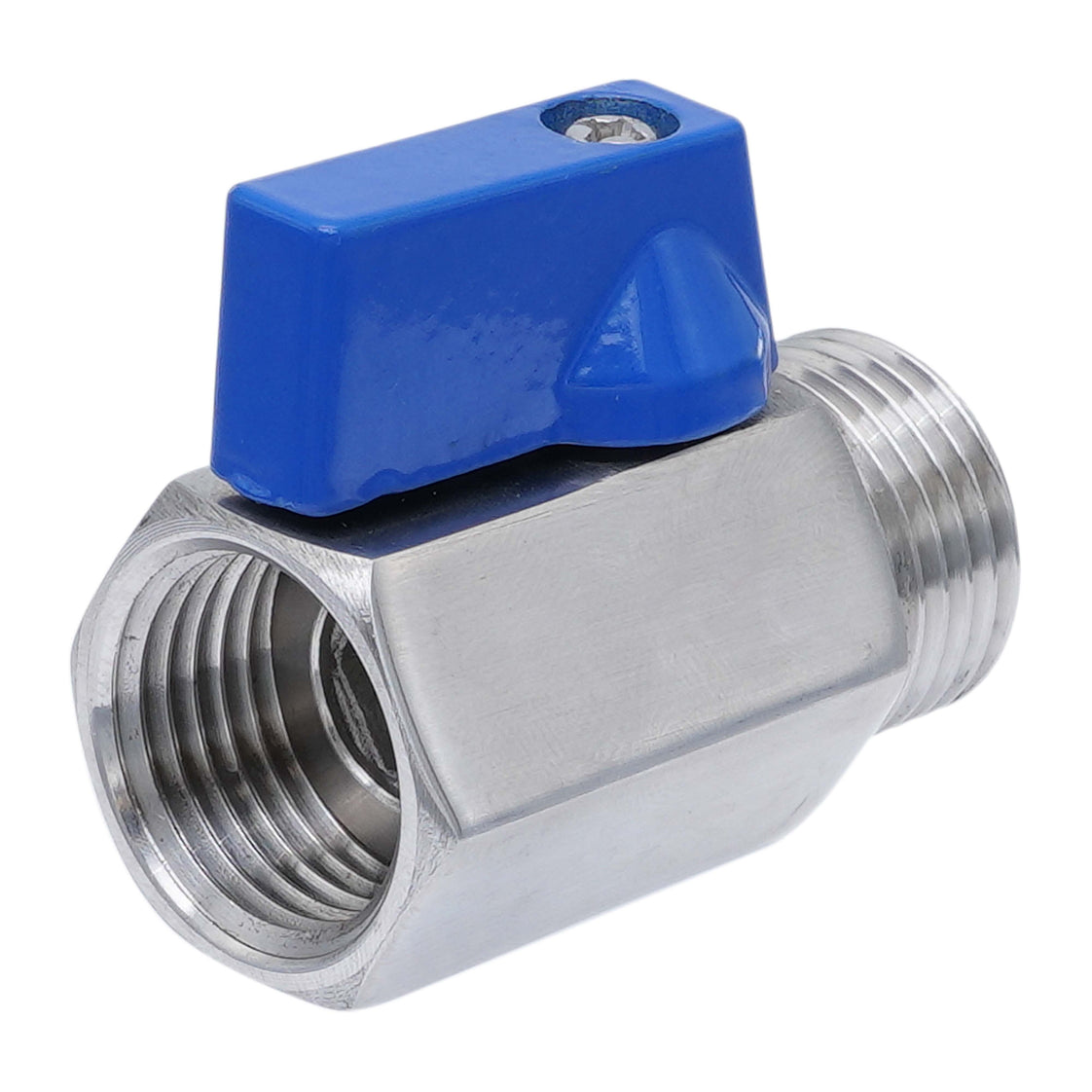 G 3/8'' M/F 2-Way Stainless Steel Mini Ball Valve 69 bar PTFE - TamesonPRO 1113-038-MF