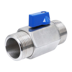 G 1/2'' M/M 2-Way Stainless Steel Mini Ball Valve 69 bar PTFE - TamesonPRO 1113-012-M