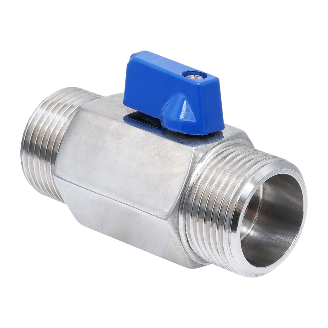 G 1/4'' M/M 2-Way Stainless Steel Mini Ball Valve 69 bar PTFE - TamesonPRO 1113-014-M