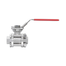 Rp 1/4'' 3-Piece 2-Way Stainless Steel Ball Valve 69 bar RTFE ISO-Top F03/F04 - TamesonPRO 1121-014