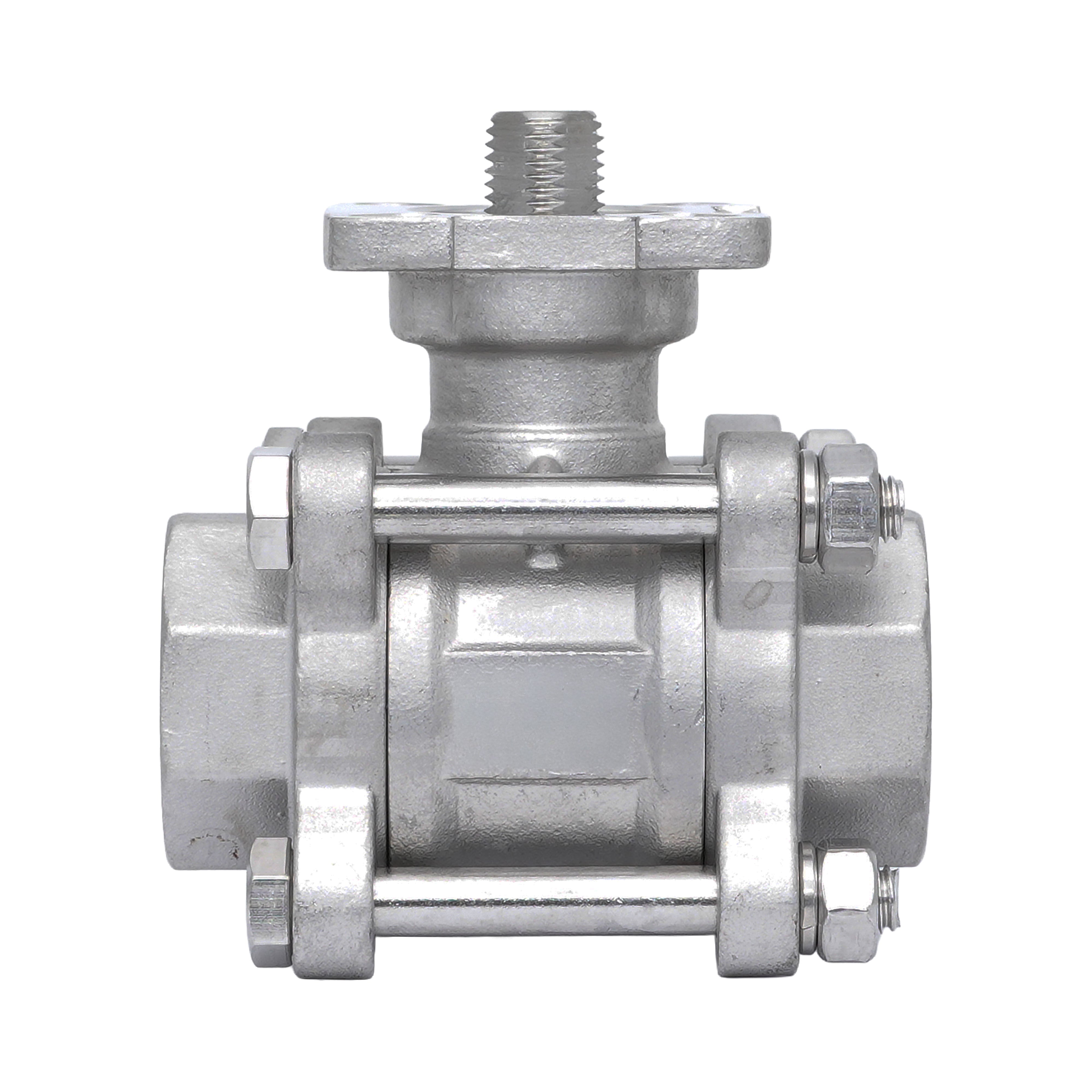 Rp 1'' 3-Piece 2-Way Stainless Steel Ball Valve 69 bar RTFE ISO-Top F0 ...