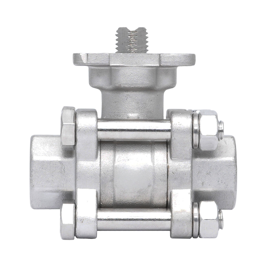 Rp 1/2'' 3-Piece 2-Way Stainless Steel Ball Valve 69 bar RTFE ISO-Top F03/F04 - TamesonPRO 1121-012
