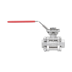 Rp 3/8'' 3-Piece 2-Way Stainless Steel Ball Valve 69 bar RTFE ISO-Top F03/F04 - TamesonPRO 1121-038
