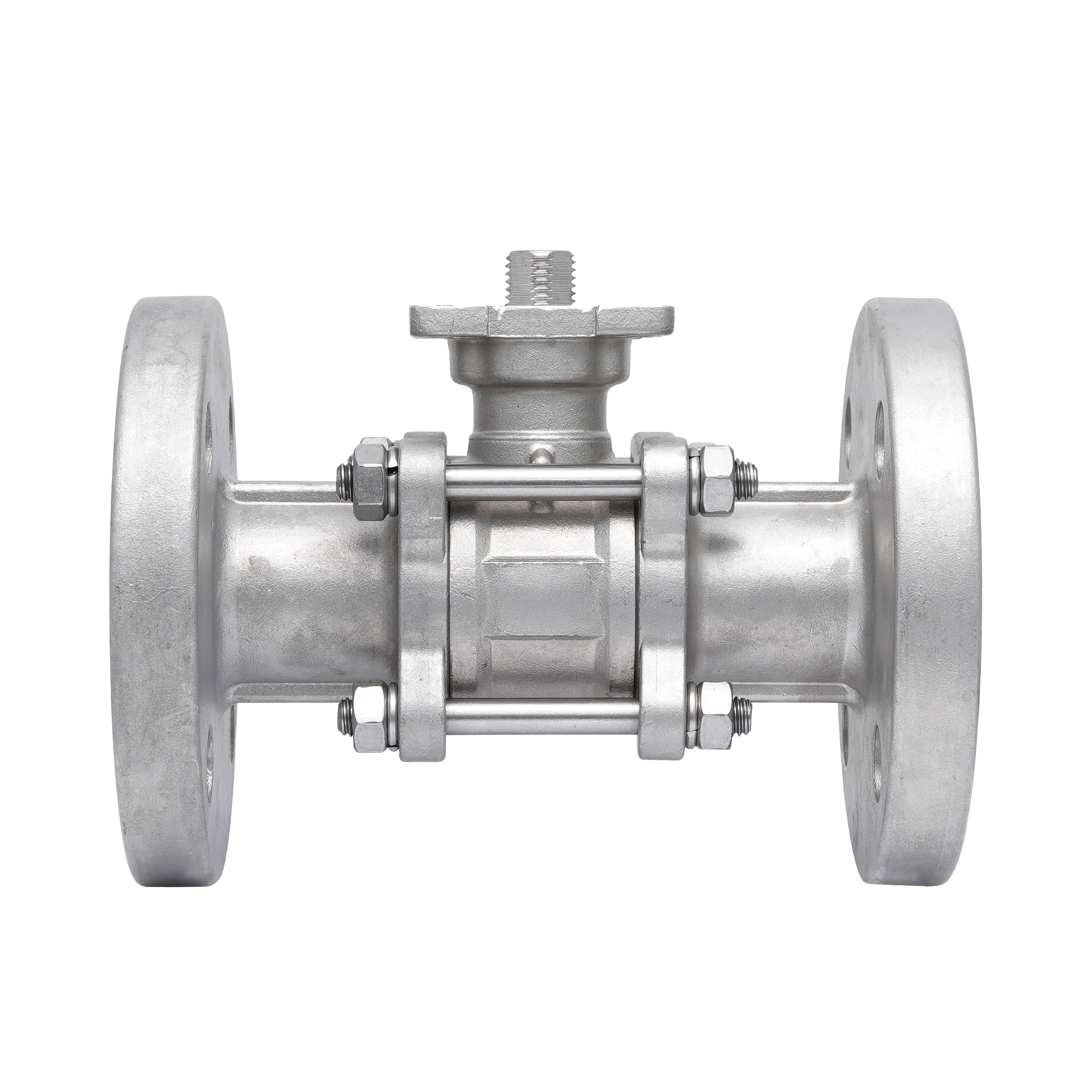 DN25 PN40 3-Piece 2-Way Stainless Steel Flanged Ball Valve PTFE ISO-To ...