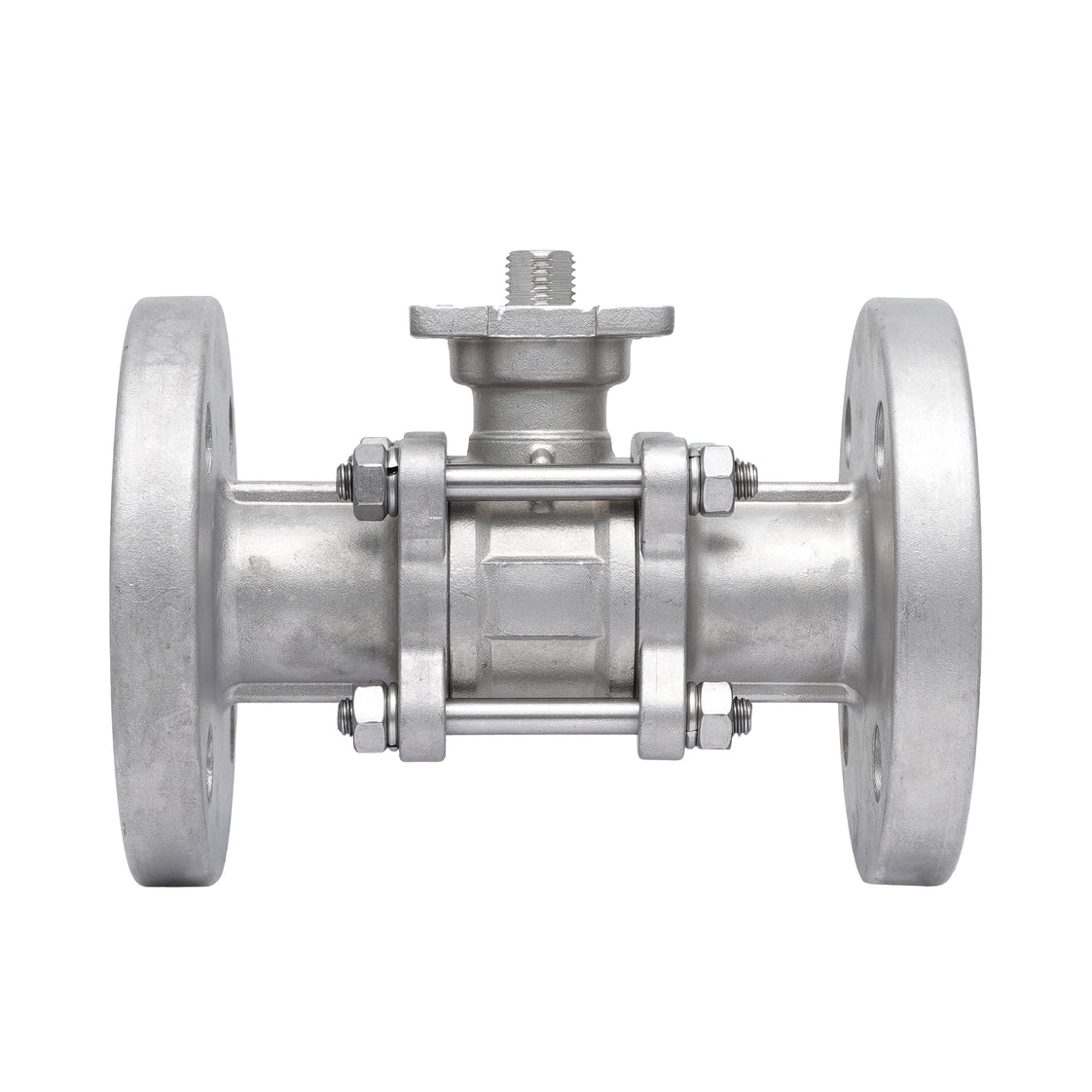 DN15 PN40 3-Piece 2-Way Stainless Steel Flanged Ball Valve PTFE ISO-Top F03/F04 - TamesonPRO 1124-015