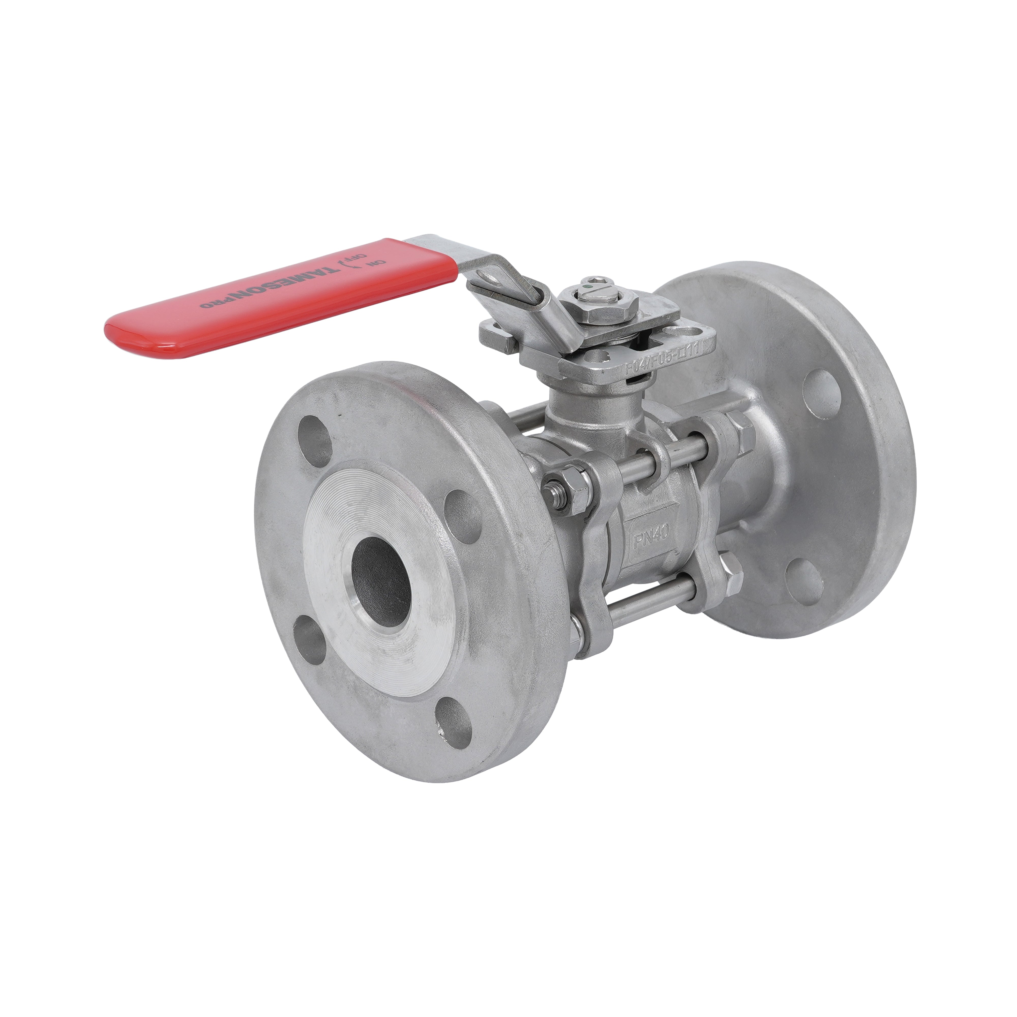 DN25 PN40 3-Piece 2-Way Stainless Steel Flanged Ball Valve PTFE ISO-To ...