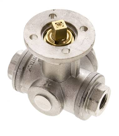 G1/4'' 3-Way L-port Ball Valve Brass ISO-Top 40bar - BL3BAL