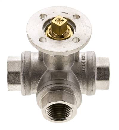 G1/2'' 3-Way T-port Ball Valve Brass ISO-Top 40bar - BL3BAT