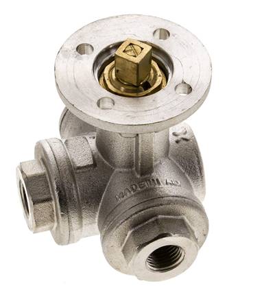 G1/4'' 3-Way T-port Ball Valve Brass ISO-Top 40bar - BL3BAT