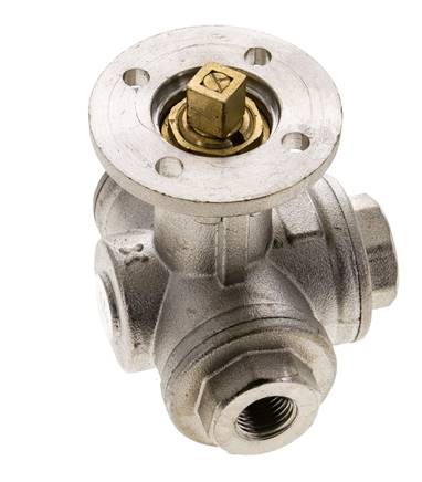 G1/4'' 3-Way T-port Ball Valve Brass ISO-Top 40bar - BL3BAT